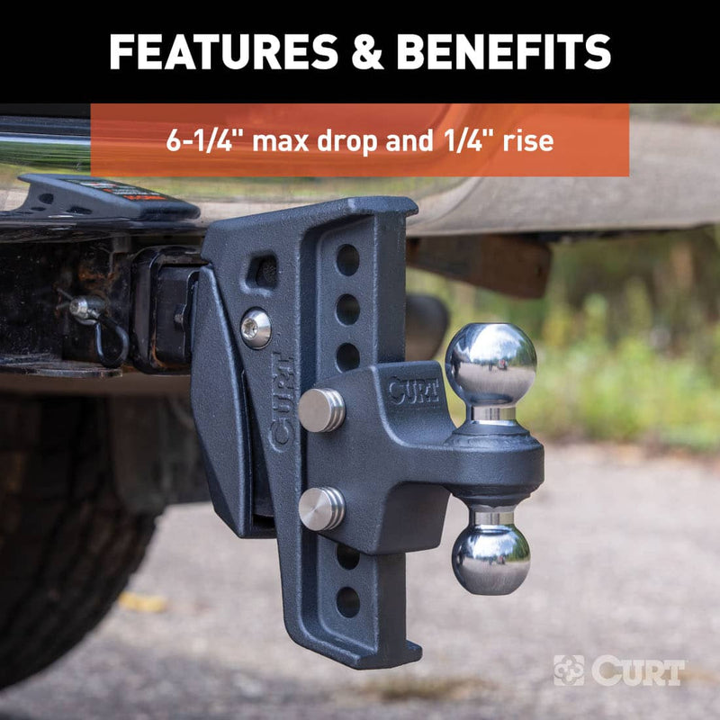 Load image into Gallery viewer, CURT Rebellion XD Adjustable Cushion Hitch (2" Shank, 2", 2-5/16" Balls, 15K)
