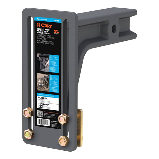 CURT SecureLatch Adjustable Pintle Mount (2-1/2" Shank, 20,000 lb)