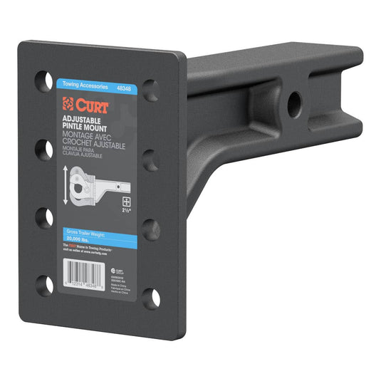 CURT Adjustable Pintle Mount (2-1/2" Shank, 20,000 lb, 7-1/4" High, 10-3/4" Long)
