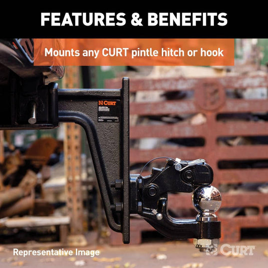 CURT Adjustable Pintle Mount (2-1/2" Shank, 20,000 lb, 7-1/4" High, 10-3/4" Long)
