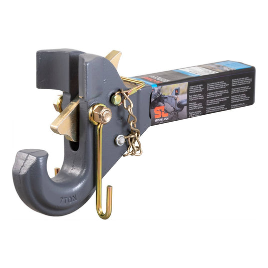 CURT SecureLatch Receiver-Mount Pintle Hook (2" Shank, 14K, 2-1/2" or 3" Lunette)