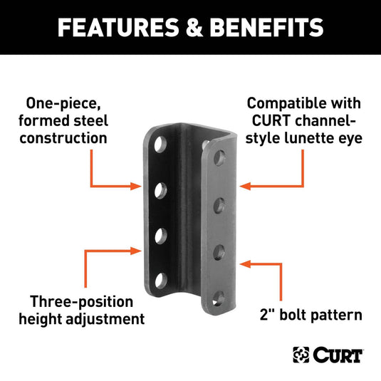 CURT Adjustable Coupler Channel (3" I.D., 7-1/2" High)