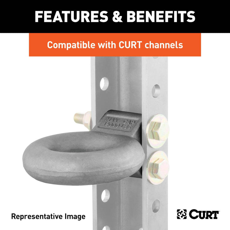 Load image into Gallery viewer, CURT Channel-Style Lunette Ring (24,000 lb, 3" I.D., Raw)

