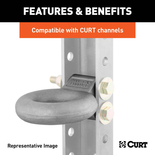 CURT Channel-Style Lunette Ring (24,000 lb, 3" I.D., Raw)