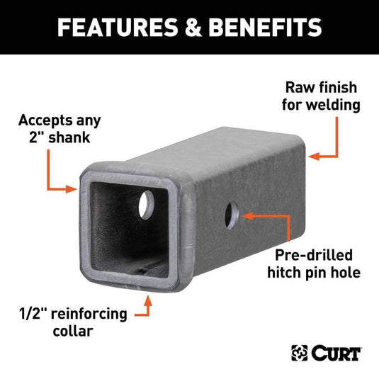 CURT 6" Raw Steel Receiver Tubing (2" Receiver)
