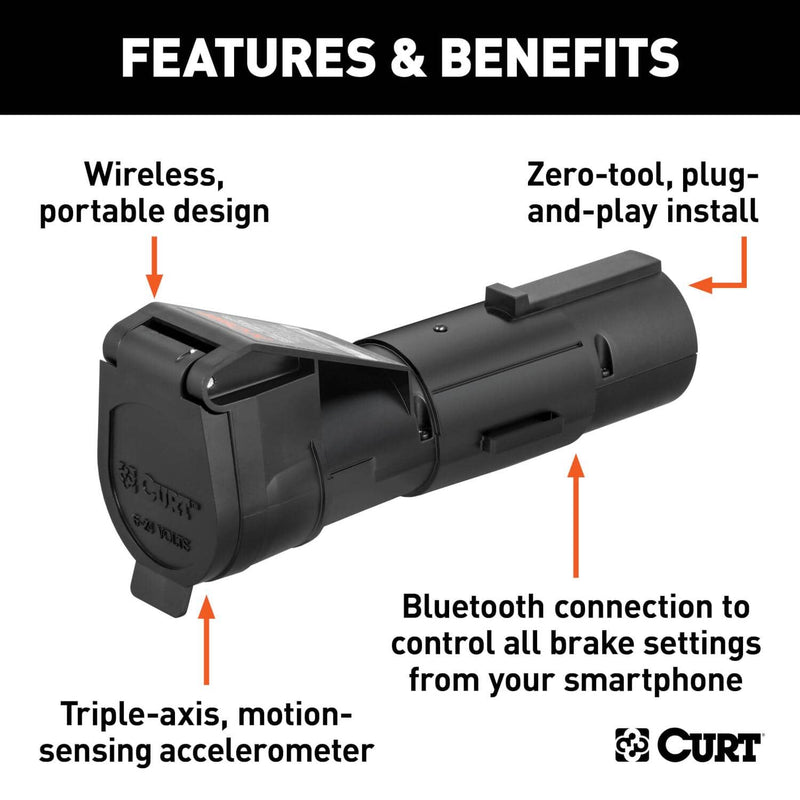Load image into Gallery viewer, CURT Echo Mobile Trailer Brake Controller, 7-Way, Bluetooth® Smartphone Connection
