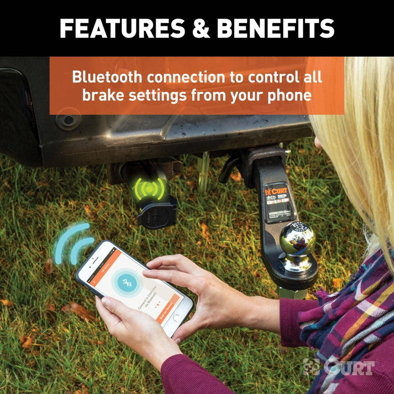 Load image into Gallery viewer, CURT Echo Mobile Trailer Brake Controller, 7-Way, Bluetooth® Smartphone Connection
