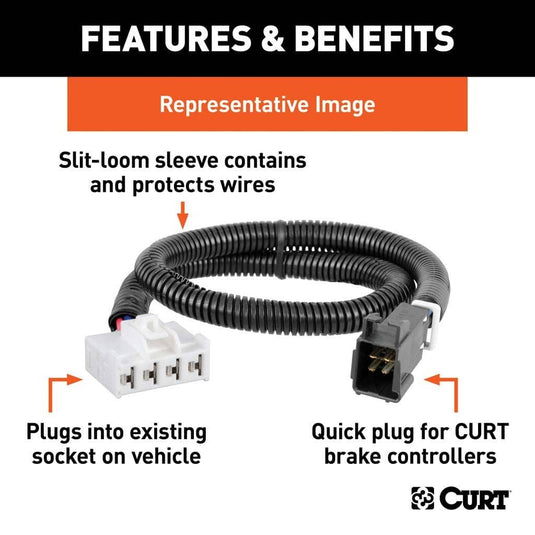 CURT Trailer Brake Controller Harness (Packaged), GX470 Only (2003-2009 GX); GX460 Only (2010-2023 GX); LX470 Only (2003-2007 LX); LX570 Only (2008-2011, 2013-2021 LX); LX600 Only (2022-2026 LX) - Select 2003-2026 Toyota & Lexus Models (see fitment table)