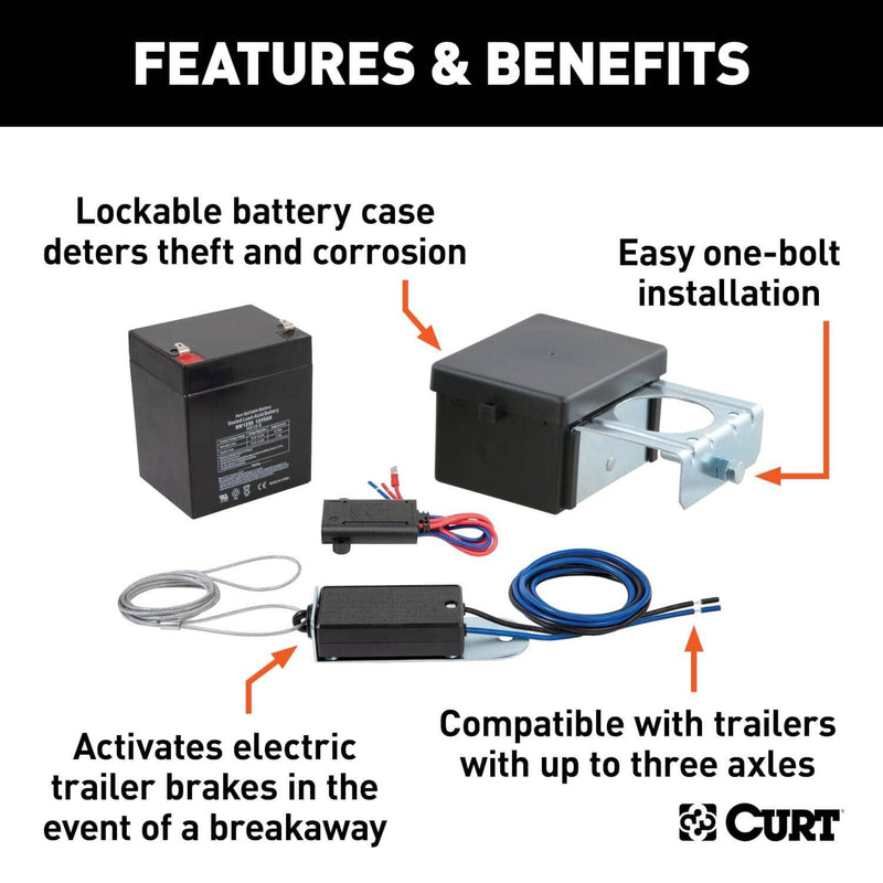 Load image into Gallery viewer, CURT Soft-Trac 2 Breakaway Kit with Charger
