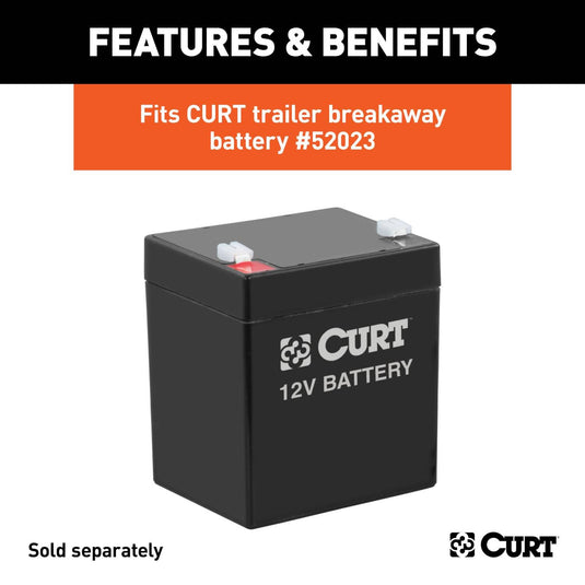 CURT 5" x 3-1/4" x 3-7/8" Lockable Breakaway Battery Case with Metal Bracket