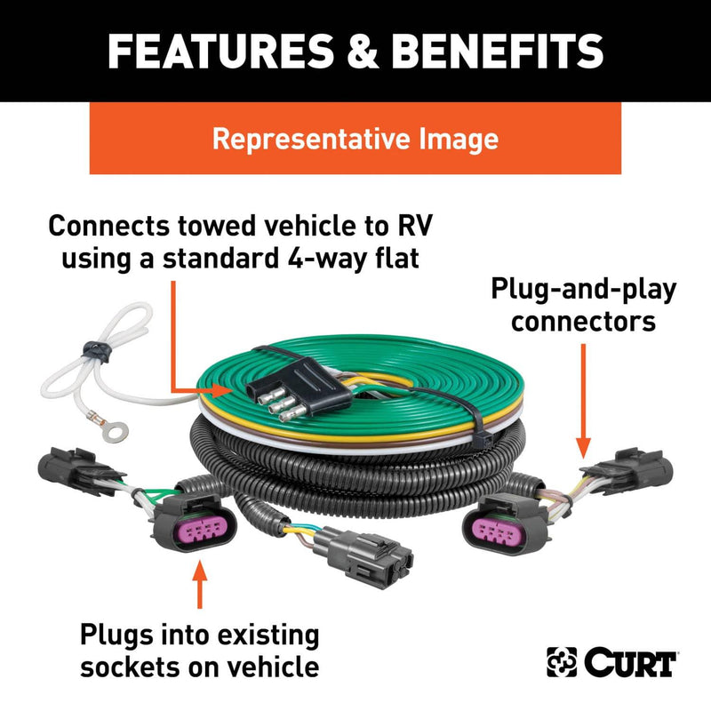 Load image into Gallery viewer, CURT Custom Towed-Vehicle RV Wiring Harness, Excluding LED Taillights with Signature Animation Lighting - 2024-2026 Chevrolet Silverado 2500 HD/3500 HD &amp; GMC Sierra 2500 HD/3500 HD
