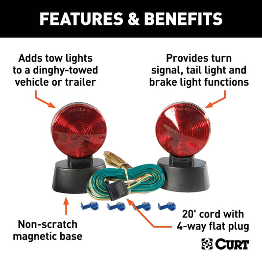 CURT Magnetic Tow Lights with Storage Case