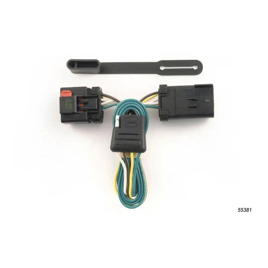 CURT Custom Wiring, 4-Way Flat, With OEM Tow Package - Select 2000-2010 Dodge & Jeep, 2004-2009 Chrysler, 2003-2009 Freightliner, 2006-2009 Mitsubishi Models (see fitment table)