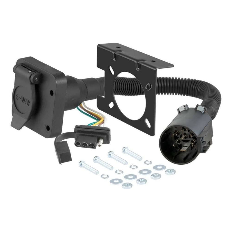 Load image into Gallery viewer, CURT Dual Output 6 &amp; 4-Way Connector (plugs Into Uscar) - CUR-55664 - Absolute Autoguard

