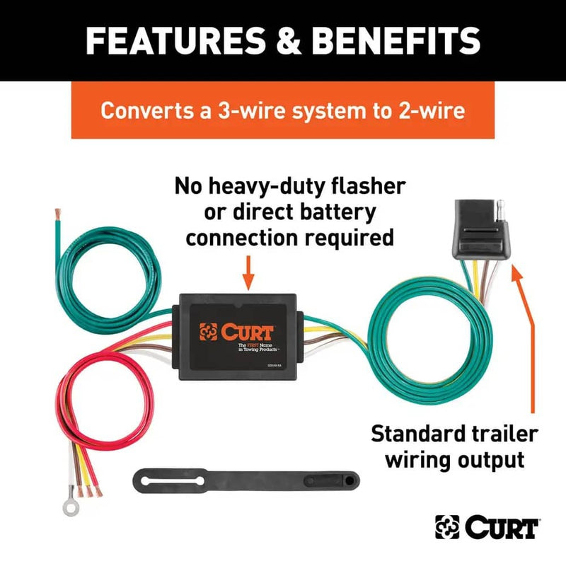 Load image into Gallery viewer, CURT Non-powered 3-TO-2-WIRE Taillight Converter - CUR-56130 - Absolute Autoguard
