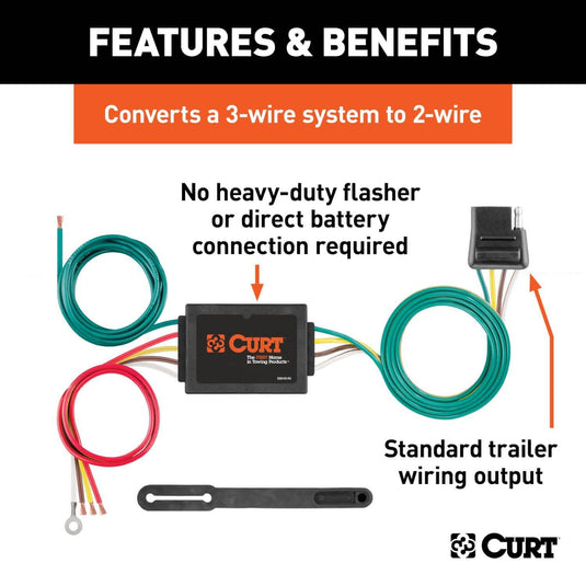 CURT 3 to 2 Wire Taillight Converter - CUR-56175 - Absolute Autoguard