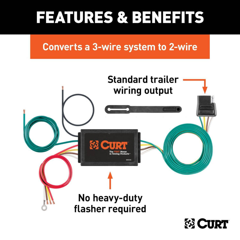 Load image into Gallery viewer, CURT Powered 3 to 2 Wire Taillight Converter - CUR-56190 - Absolute Autoguard

