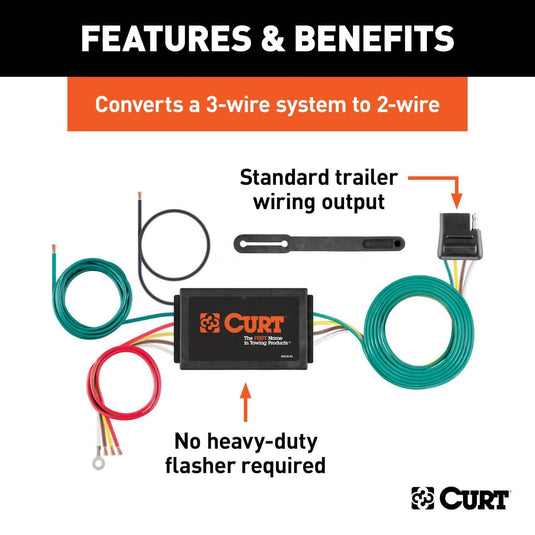 CURT Powered 3 to 2 Wire Taillight Converter - CUR-56190 - Absolute Autoguard