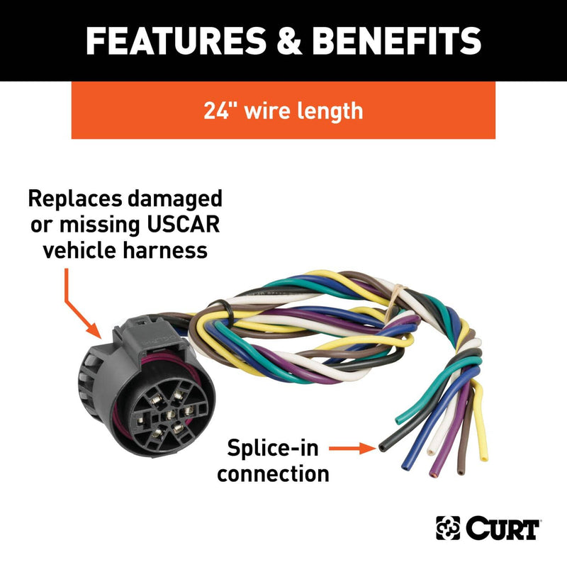 Load image into Gallery viewer, CURT Replacement USCAR Socket with 24" Wires (Vehicle Side) - Splice-In
