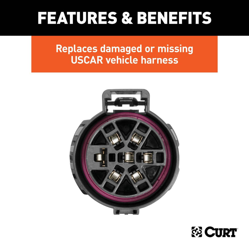 Load image into Gallery viewer, CURT Replacement USCAR Socket with 24" Wires (Vehicle Side) - Splice-In
