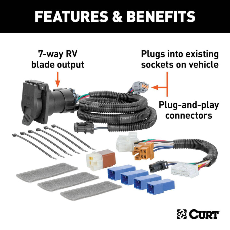 Load image into Gallery viewer, CURT 7-Way Custom Wiring — 2013-2020 INFINITI &amp; Nissan - CUR-56357 - Absolute Autoguard
