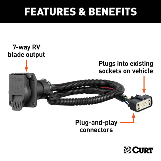 CURT 7-Way Custom Wiring — 2018-2024 Buick & Chevrolet - CUR-56393 - Absolute Autoguard