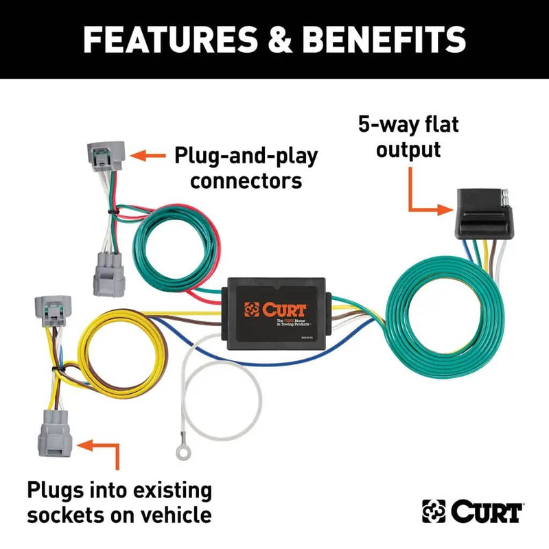 Load image into Gallery viewer, CURT 5-Flat Custom Wiring — 2005-2015 Toyota Tacoma - CUR-56513 - Absolute Autoguard
