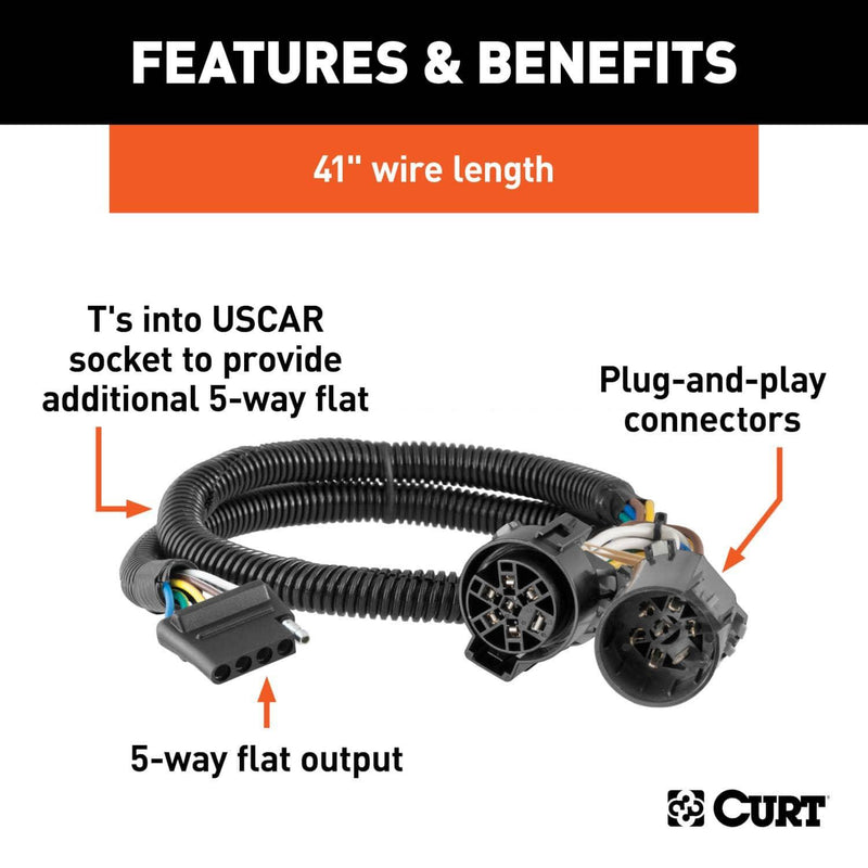 Load image into Gallery viewer, CURT 5-Flat Uscar T-connector — 1997-2026 Multi-Vehicle - CUR-56584 - Absolute Autoguard
