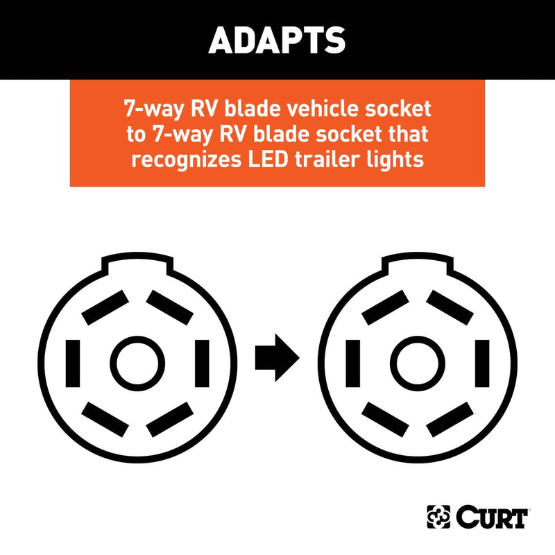 Load image into Gallery viewer, CURT 7-Way RV Blade LED Electrical Adapter (Not a Wiring Extension)
