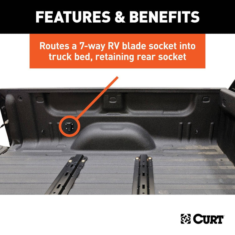 Load image into Gallery viewer, CURT 7' Custom Wiring Extension Harness (adds 7-Way RV Blade to Truck Bed) — 2015-2026 Ford - CUR-57008 - Absolute Autoguard
