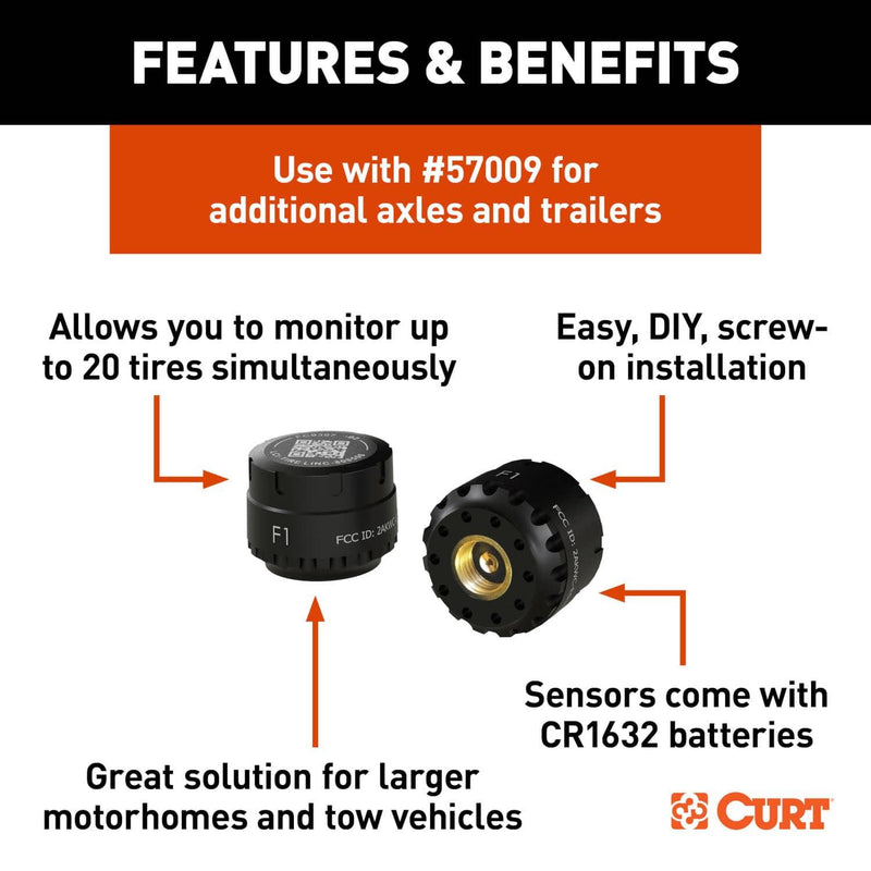 Load image into Gallery viewer, CURT Tire Linc Auto TPMS Add-on Sensors 2-Pack
