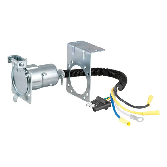 CURT Electrical Adapter with Bracket (4-Way Flat Vehicle to 7-Way RV Blade Trailer)