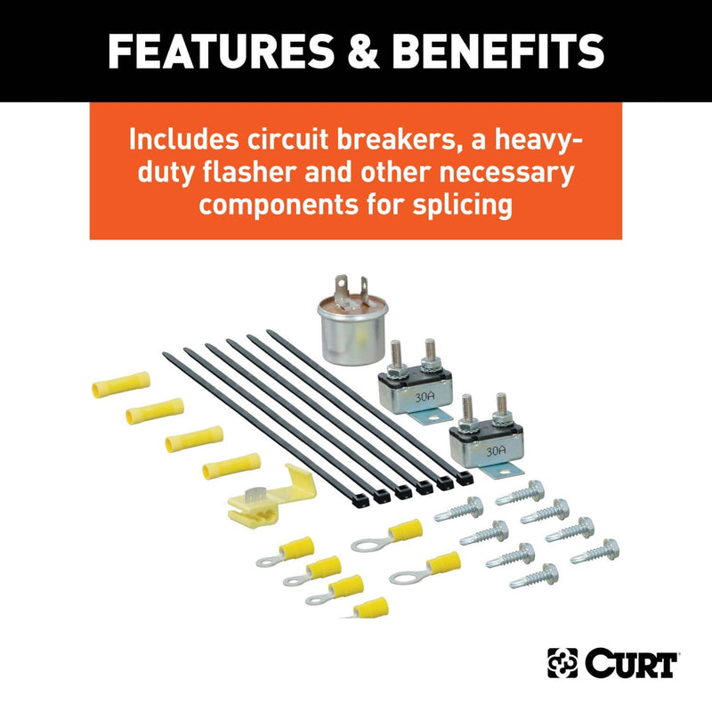 Load image into Gallery viewer, CURT 4-Way Flat Electrical Adapter with Brake Controller Wiring
