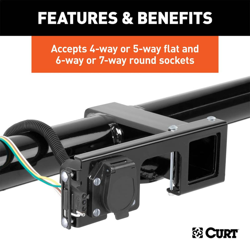 Load image into Gallery viewer, CURT Easy-Mount Wiring Brackets for 4 or 5-Flat &amp; 6 or 7-Round (2" Receiver, 10-Pack)
