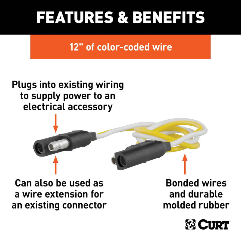Load image into Gallery viewer, CURT 2-Way Flat Connector Plug &amp; Socket with 12" Wires
