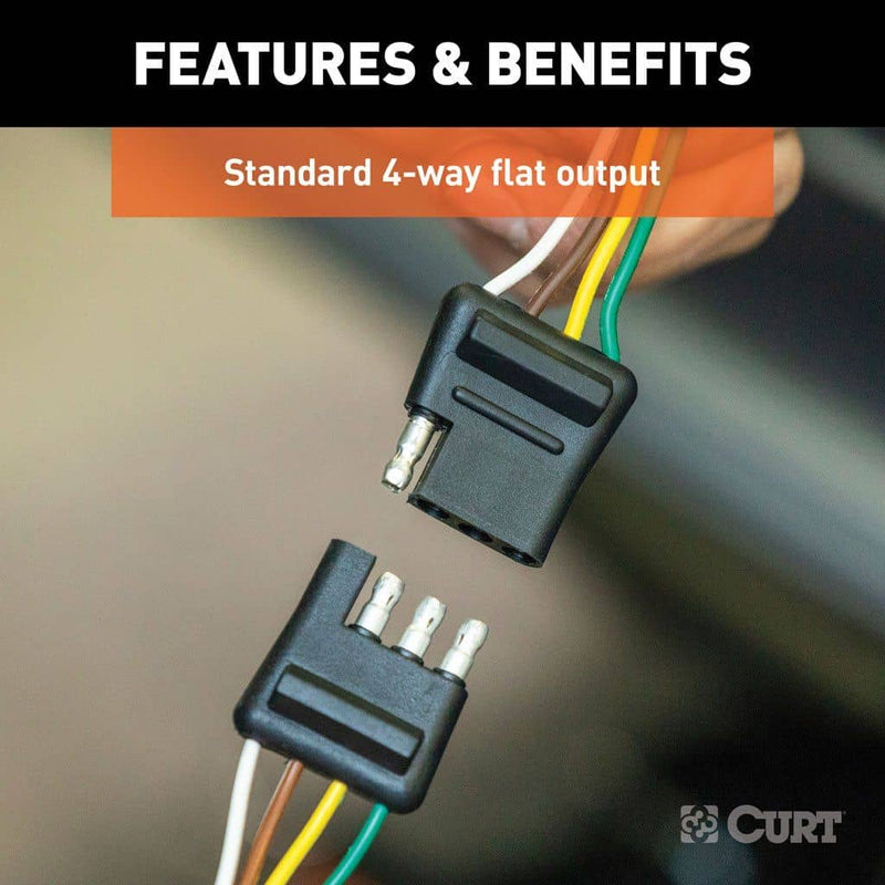 Load image into Gallery viewer, CURT 4-Way Flat Connector Plug &amp; Socket with 12" &amp; 48" Wires (Bulk)

