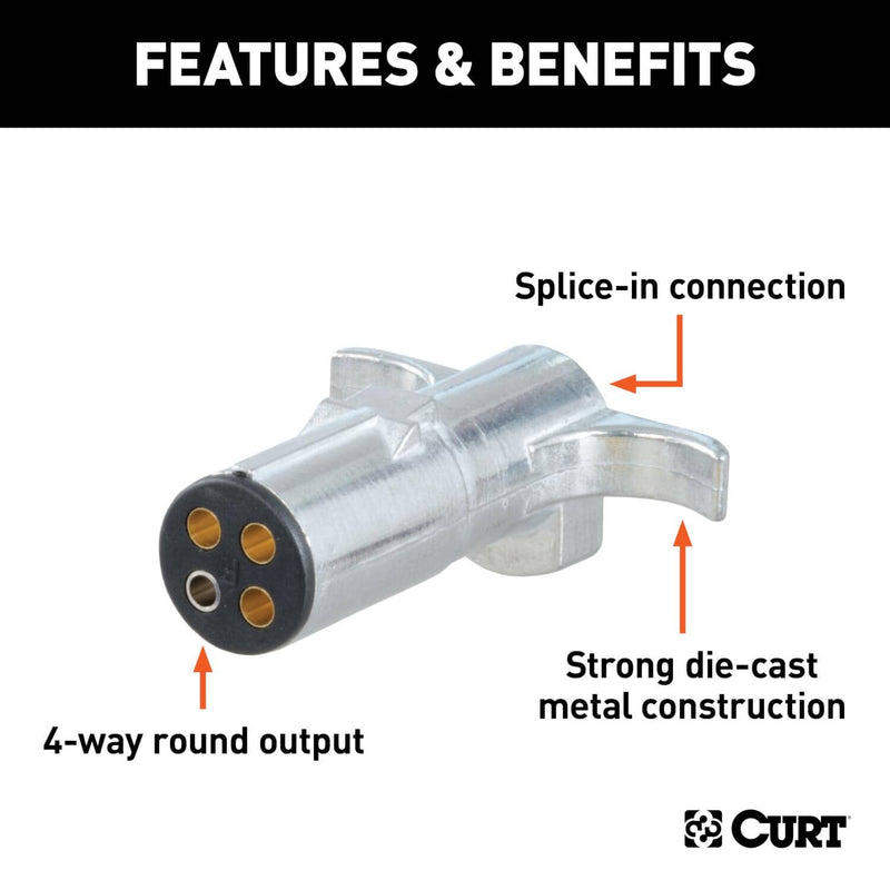 Load image into Gallery viewer, CURT 4-Way Round Connector Plug (Trailer Side)
