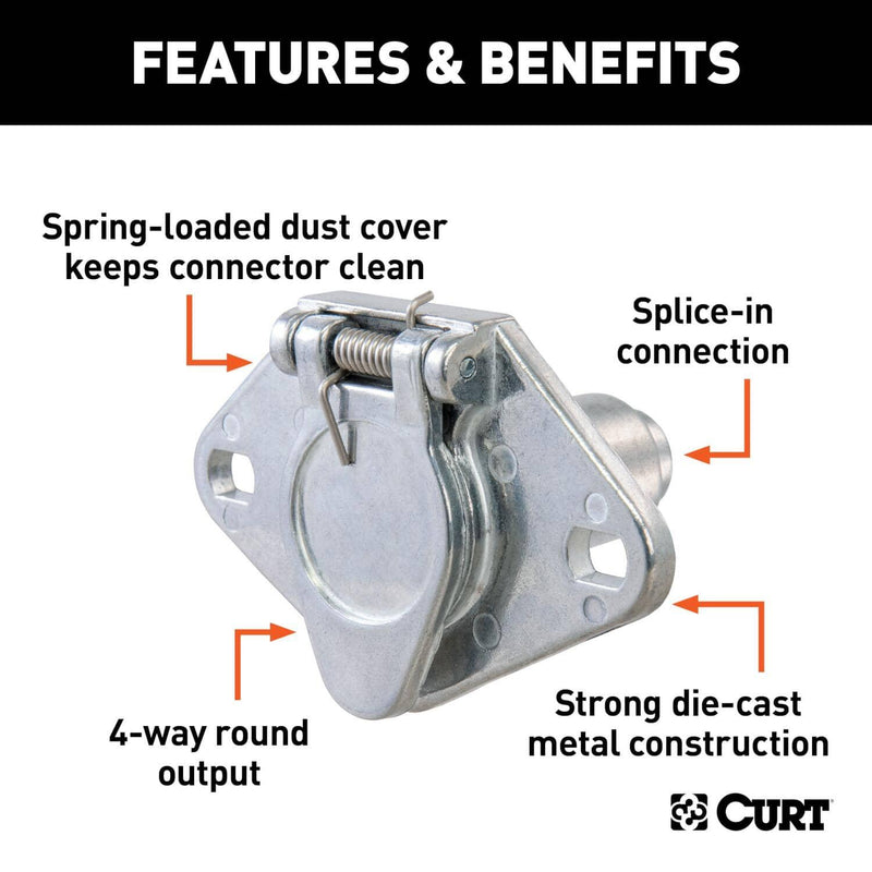 Load image into Gallery viewer, CURT 4-Way Round Connector Socket (Vehicle Side)
