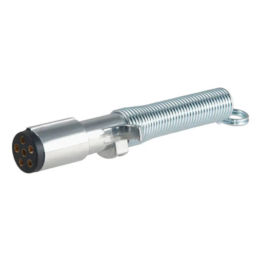 CURT 6-Way Round Connector Plug with Spring (Trailer Side)