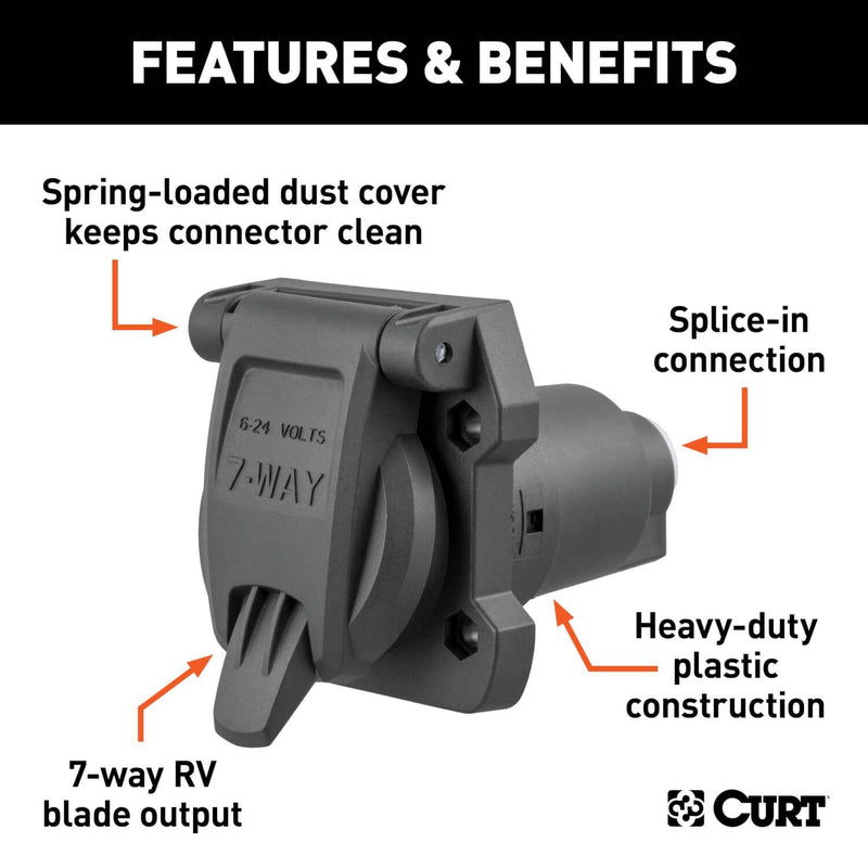 Load image into Gallery viewer, CURT Heavy-Duty 7-Way RV Blade Connector Socket (Vehicle Side)
