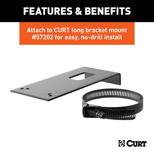 CURT Connector Mounting Bracket for 7-Way RV Blade (Black, Packaged)