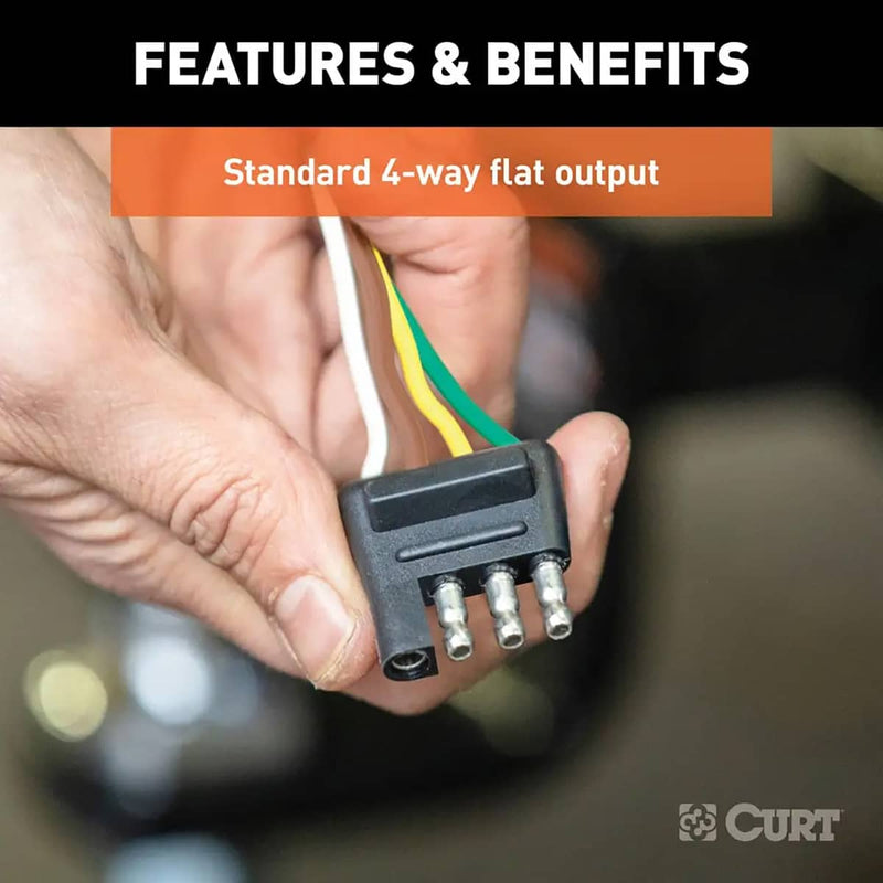 Load image into Gallery viewer, CURT 4-Way Flat Connector Plug with 48" Wires (Trailer Side, Packaged)
