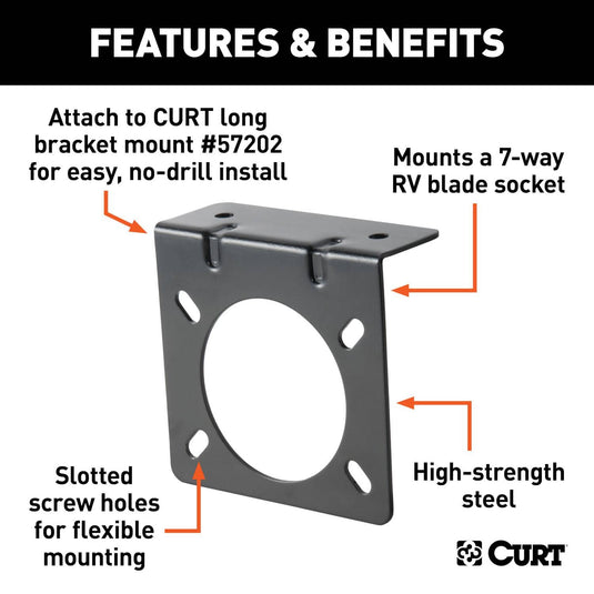 CURT Connector Mounting Bracket for 7-Way USCAR Socket