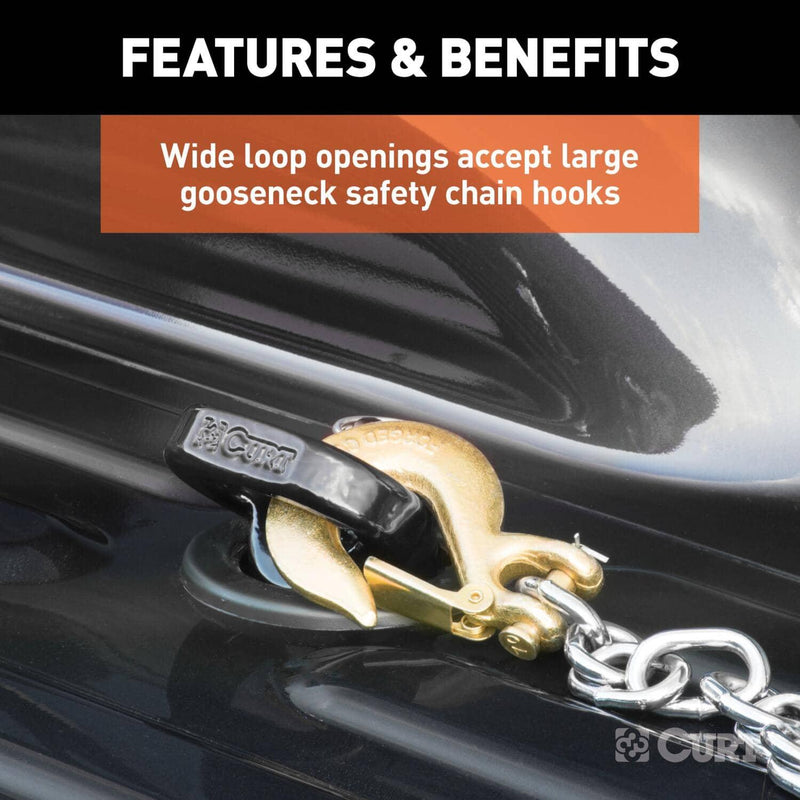 Load image into Gallery viewer, CURT OEM Puck System Gooseneck Safety Chain Anchors (30K), With 5th Wheel Prep Package - 2013-2027 Ram 2500/3500
