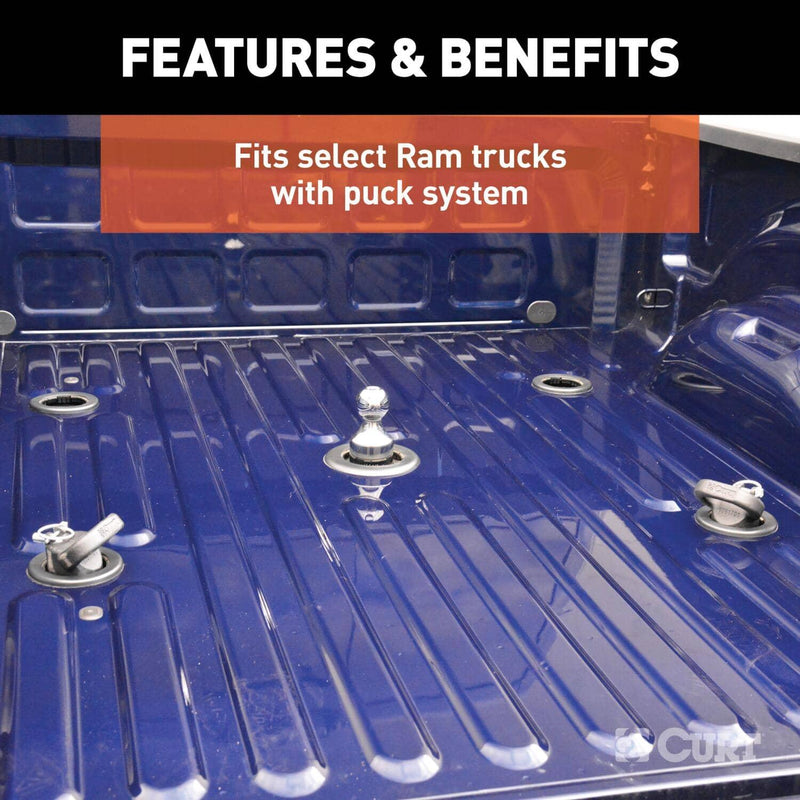 Load image into Gallery viewer, CURT OEM Puck System Gooseneck Safety Chain Anchors (30K), With 5th Wheel Prep Package - 2013-2027 Ram 2500/3500
