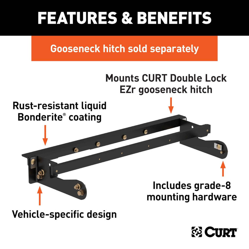Load image into Gallery viewer, CURT Double Lock EZr Gooseneck Installation Brackets, Excluding Cab &amp; Chassis (Silverado 3500 HD, Sierra 2500 HD, Sierra 3500 HD) - 2011-2019 Chevrolet Silverado 2500 HD/3500 HD &amp; GMC Sierra 2500 HD/3500 HD
