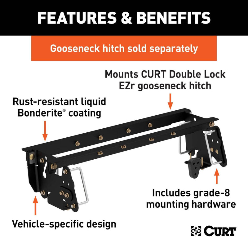 Load image into Gallery viewer, CURT Double Lock EZr Gooseneck Installation Brackets, Excluding Cab &amp; Chassis (Dodge Ram 2500, Dodge Ram 3500, Ram 3500) - 2003-2010 Dodge Ram 2500/3500, 2011-2012 Ram 3500, 2011-2013 Ram 2500
