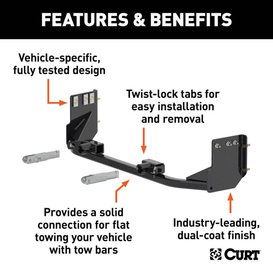 CURT Custom Tow Bar Base Plate - 2010-2016 Cadillac SRX