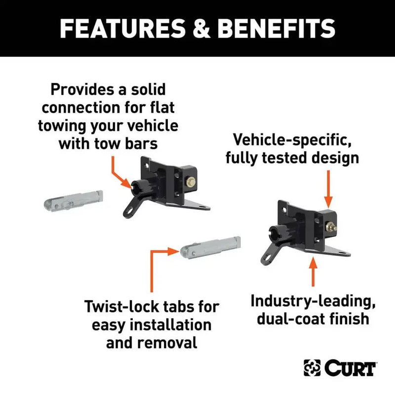 Load image into Gallery viewer, CURT Custom Tow Bar Base Plate, Modular or Standard D-ring Bumper Only - 2021-2025 Ford Bronco
