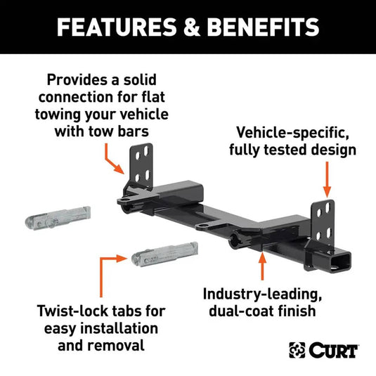 CURT Custom Tow Bar Base Plate, Excluding Z71 or Diesel (Suburban, Tahoe); Excluding AT4 or Diesel (Yukon XL, 2021-2024 Yukon) - 2021-2024 Chevrolet Suburban/Tahoe & GMC Yukon/Yukon XL